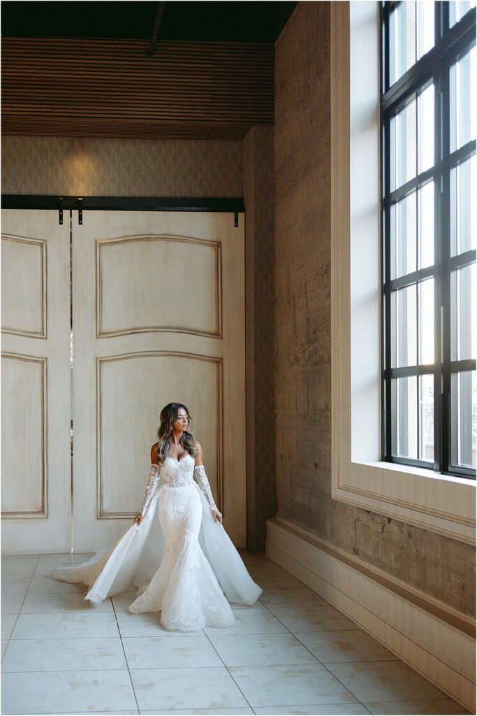 editorial bridal portrait inside Switch House